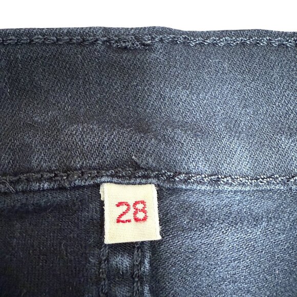 EUC Women's LEVI'S Mile High‎ Cropped Flare Premium Black Jeans | Size 28 - Picture 8 of 11
